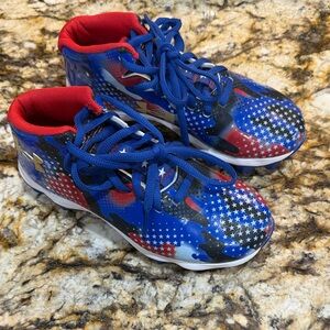 Kids UA cleats Star-Patterned Blue and Red